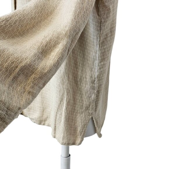 Eileen Fisher 100% Linen Long Sleeve Button Front Shirt Size Medium Petite - Picture 7 of 7